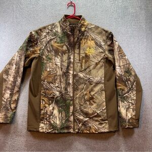 Realtree Xtra Jacket Mens L Camo Full Zip Hunting Softshell Dark Earth Jacket